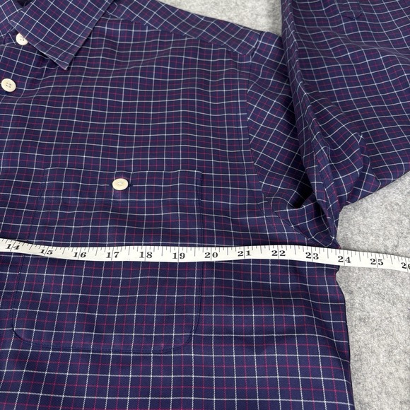 Orvis Mens Shirt M Purple Plaid Signature Collection 100% Cotton - Picture 6 of 7